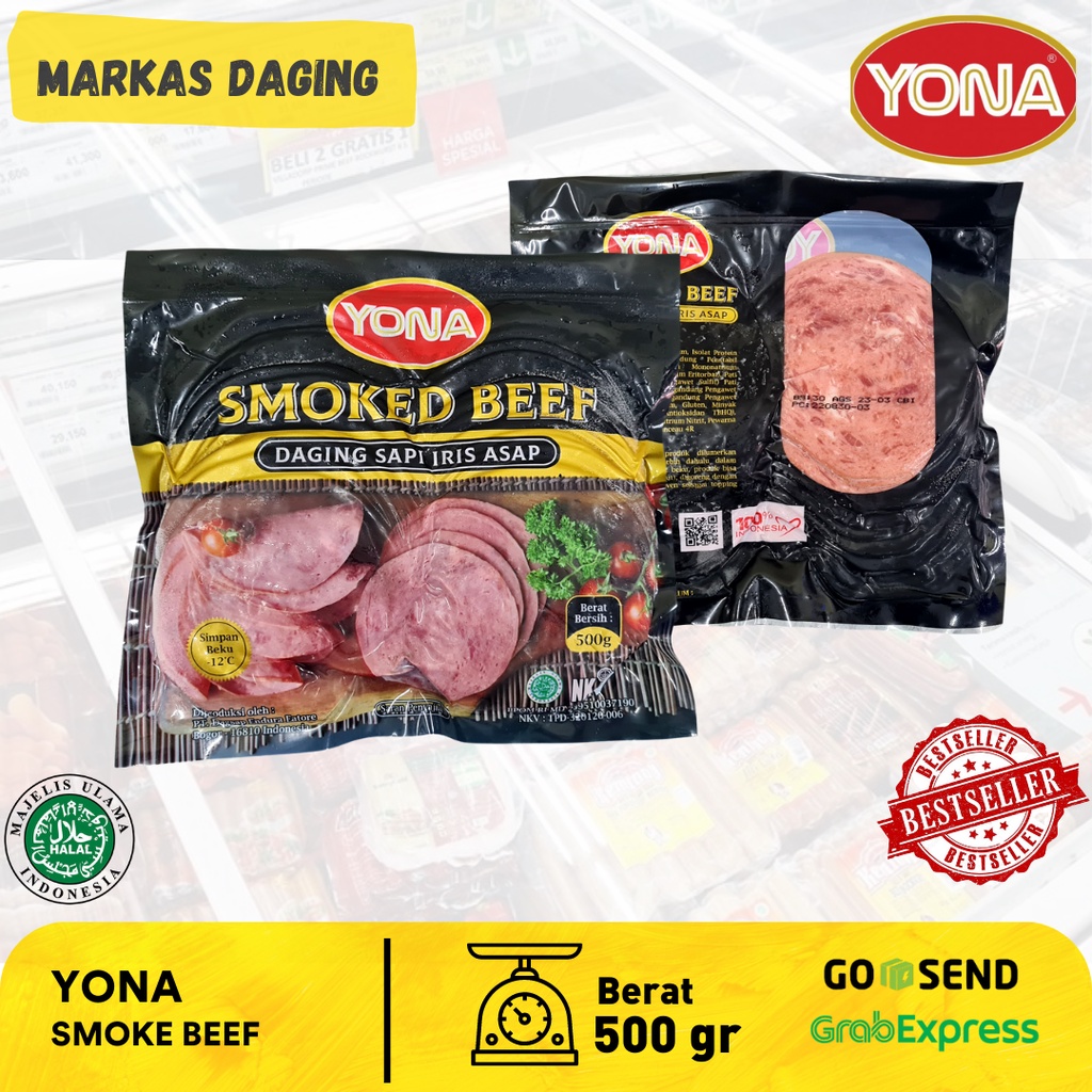 YONA SMOKED BEEF / DAGING SAPI IRIS ASAP 500gr