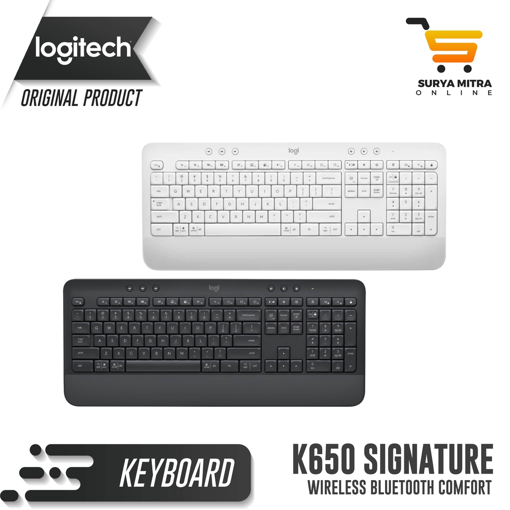 Logitech Signature K650 Keyboard Wireless Bluetooth Comfort