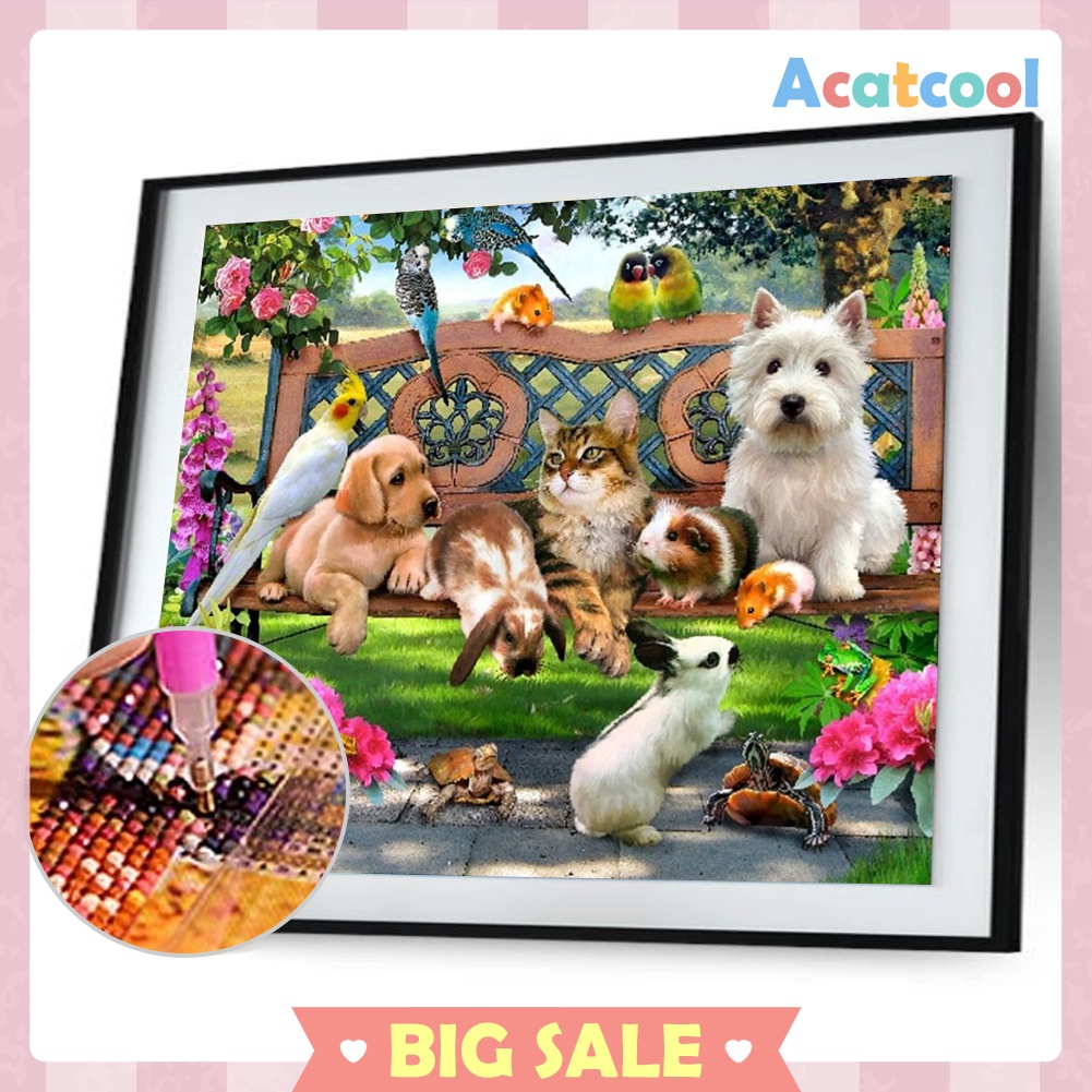 5D DIY Diamond Painting Animal Park Cross Stitch Embroidery Rhinestones