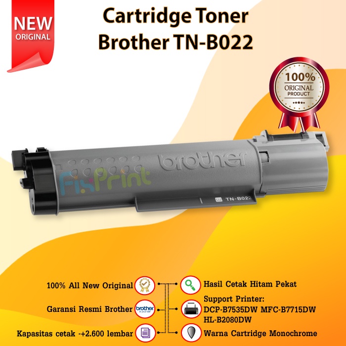 Cartridge Toner Brthr TN-B022 TNB022 Printer DCP-B7535DW MFC-B7715DW