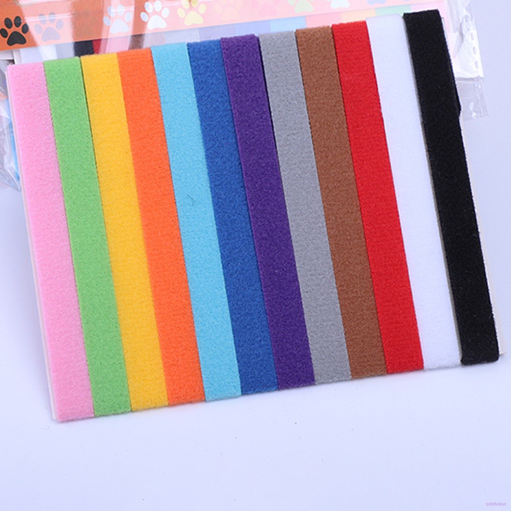 5 / 12 / 15 Warna Kalung Identifikasi Bahan Kain Lembut Dapat Disesuaikan Ukuran 10x230mm Untuk Anjing Newborn