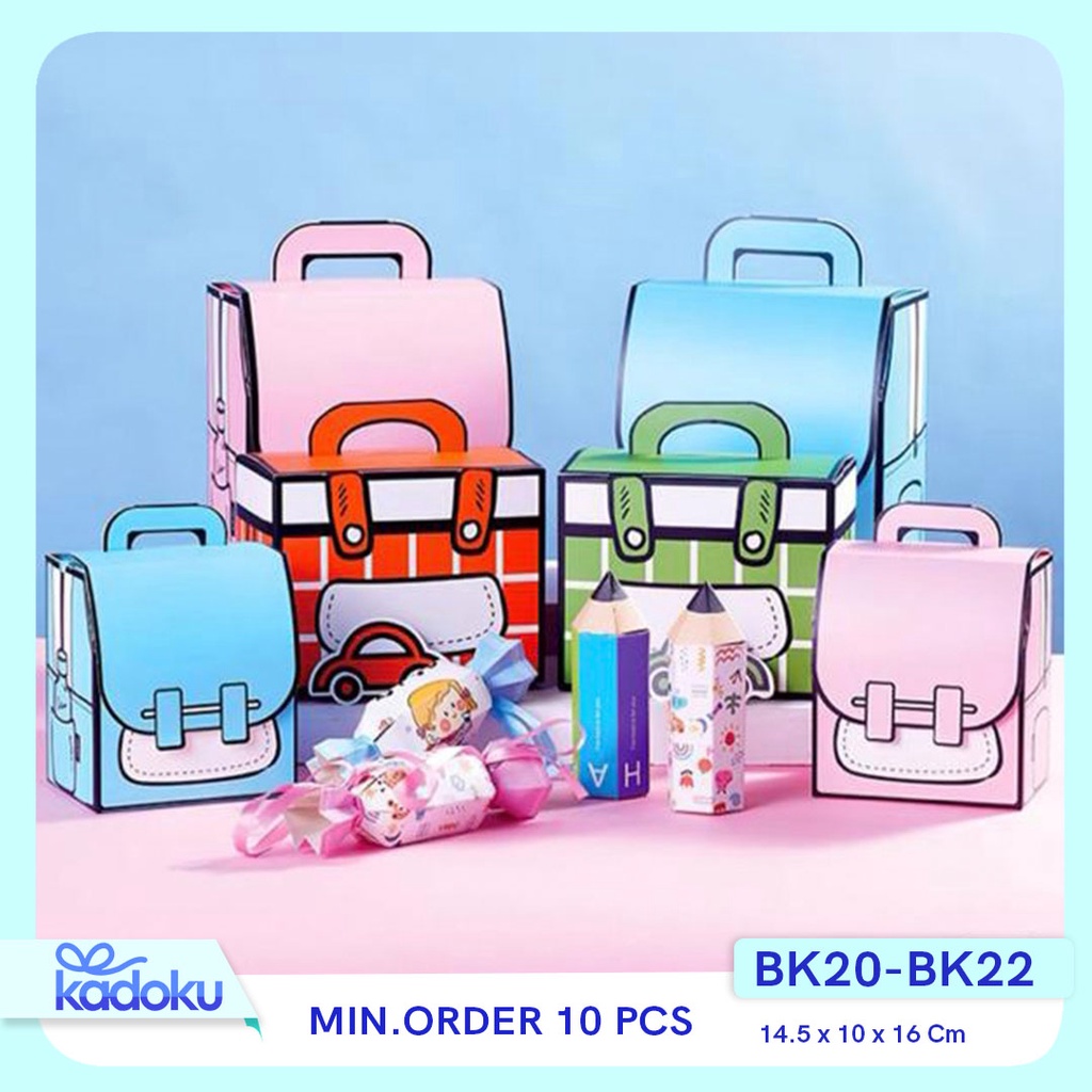 

Giftbox 3D / Box souvenir ultah / Goodiebag souvenir anak / Tas bekal anak I BK20-BK22