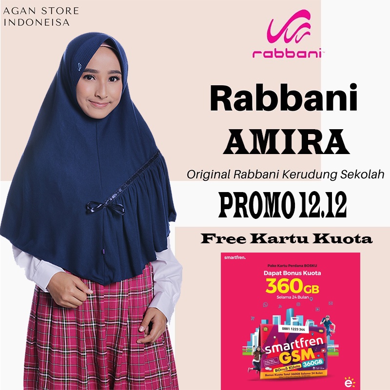 Kerudung Sekolah Rabbani Asli Amira 2020 Kerudung Rabbani Ori Jilbab Instan Original-2