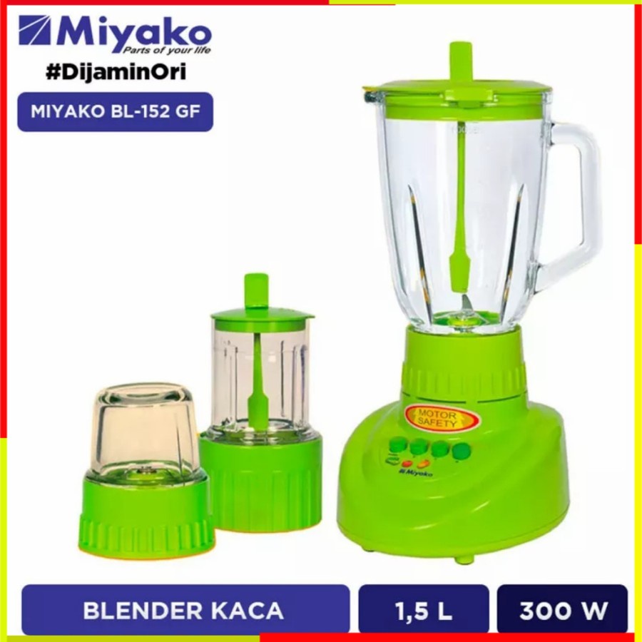 BLENDER MIYAKO KACA BL152GF/AP 3IN1 1.5 LITER BLENDER BLANDER DAGING BUMBU BELENDER JUICER JUSER PLA