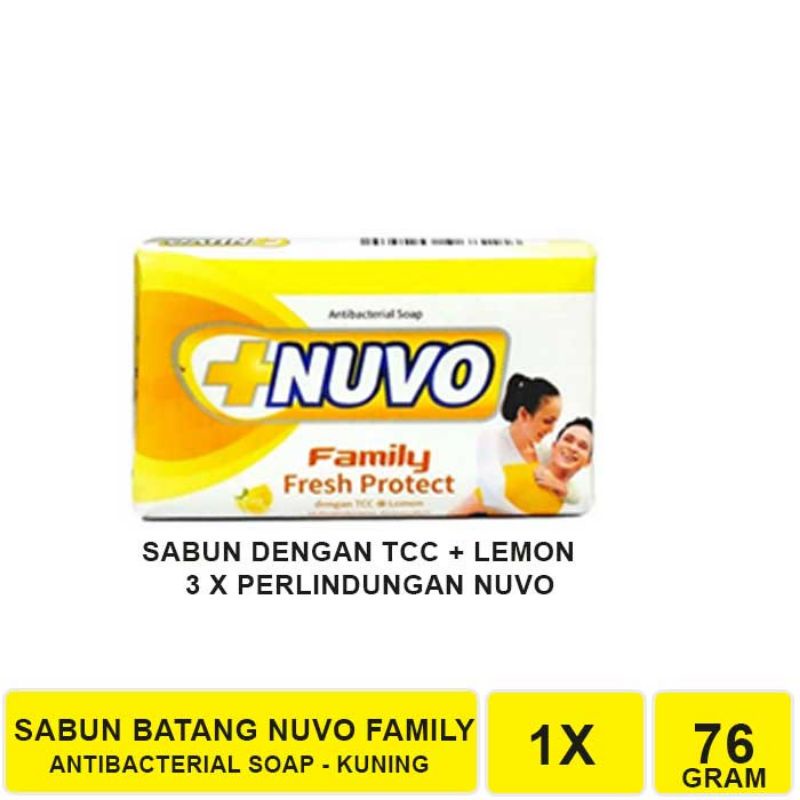 NUVO SABUN BATANG 76 GRAM / NUVO SABUN BATANG MANDI ANTIBACTERIAL