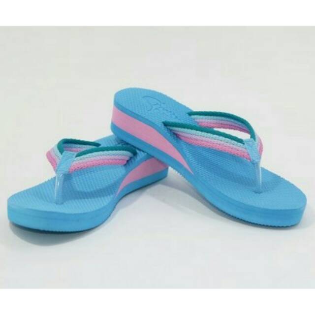 Sandal sendal sancu pretty wedges wanita cewe jepit biru