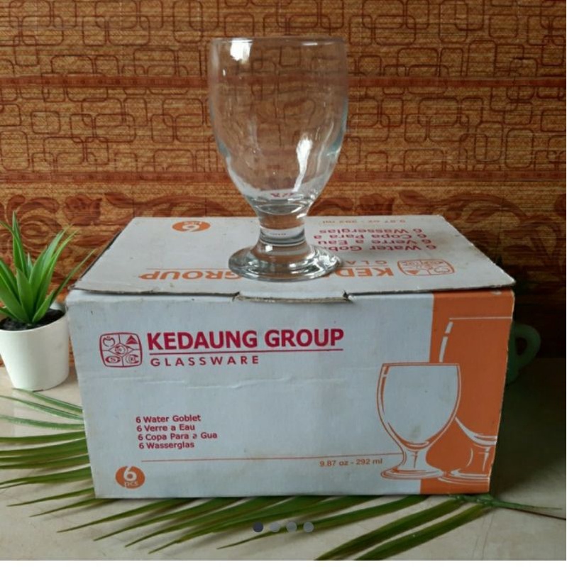 OBRAL GILA Gelas WINE berkaki merk "KEDAUNG" 6pcs/box diameter 7cm x T12.7cm (Jual khusus Medan / SP