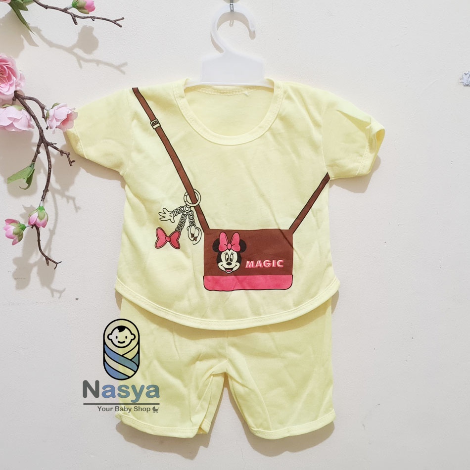 [N-051] Baju Bayi New Born motif cherry / Setelan sehari-hari anak perempuan (0-6 bulan)