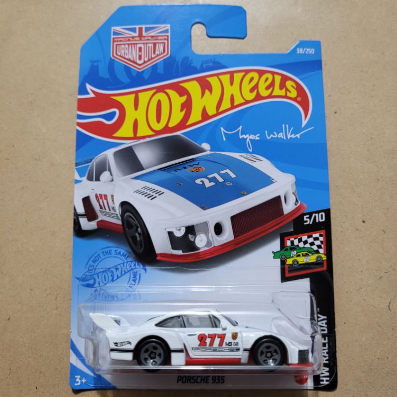 HOT WHEELS [ KEMASAN KERUT/TEKUK ] PORSCHE 935 / HW RACE DAY [ WHITE BLUE ]