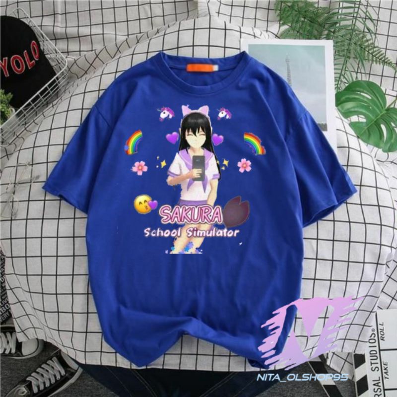 kaos sakura school simulator baju kaos anak sakura pelangi