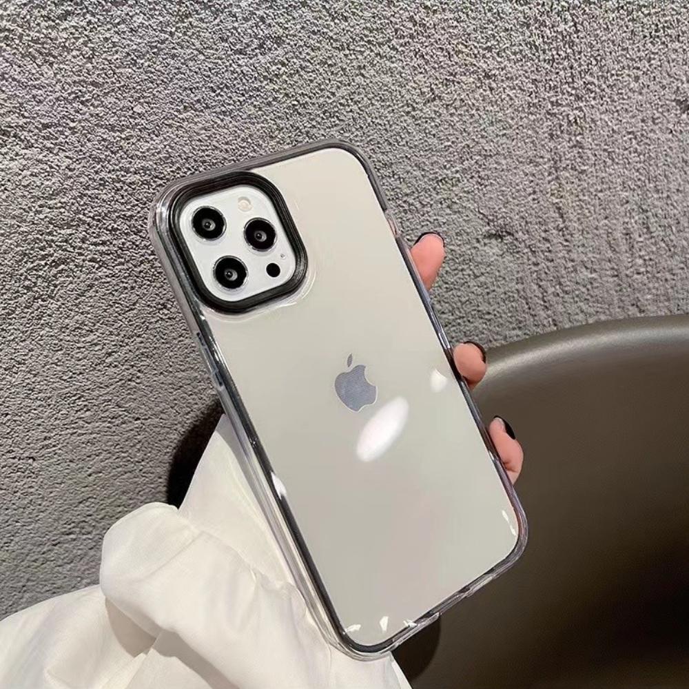 Soft Case Pelindung Layar Kamera Bahan Silikon Akrilik Bening 3 In 1 Dapat Dilepas Untuk Iphone 13 Pro Max 12 Pro Max 11 Pro Max 7 Plus Xr Xs Max 12