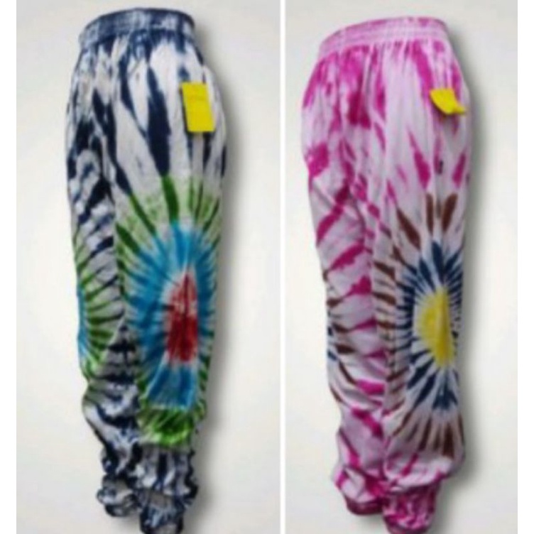 Celana tye dye wanita//celana joger pant//celana motif Pelangi//celana tidur//celana santai