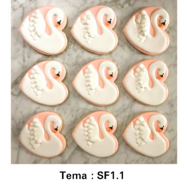 

IHANALICIOUS Butter Cookies Tema Bangau Swan Flamingo Angsa Soang Bebek Duck (kukis hias karakter)