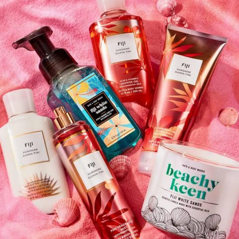 BATH &amp; BODY WORKS BBW FIJI SUNSHINE GUAVA TINI SERIES MIST LOTION SHOWER GEL BODY CREAM HAND CREAM SHOWER GEL BODY CREAM LOTION MIST WASH WALLFLOWER ROOMSPRAY SCENTPORTABLE GENTLE GEL DEEP CLEANSING GENTLE FOAMING CREAMY LUXE