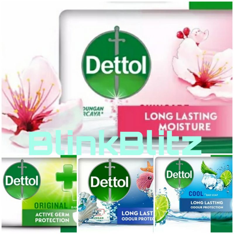 Dettol Sabun Batang 65 / 100 gr Sakura Cool Original Invigorate Mandi Body Wash Detol