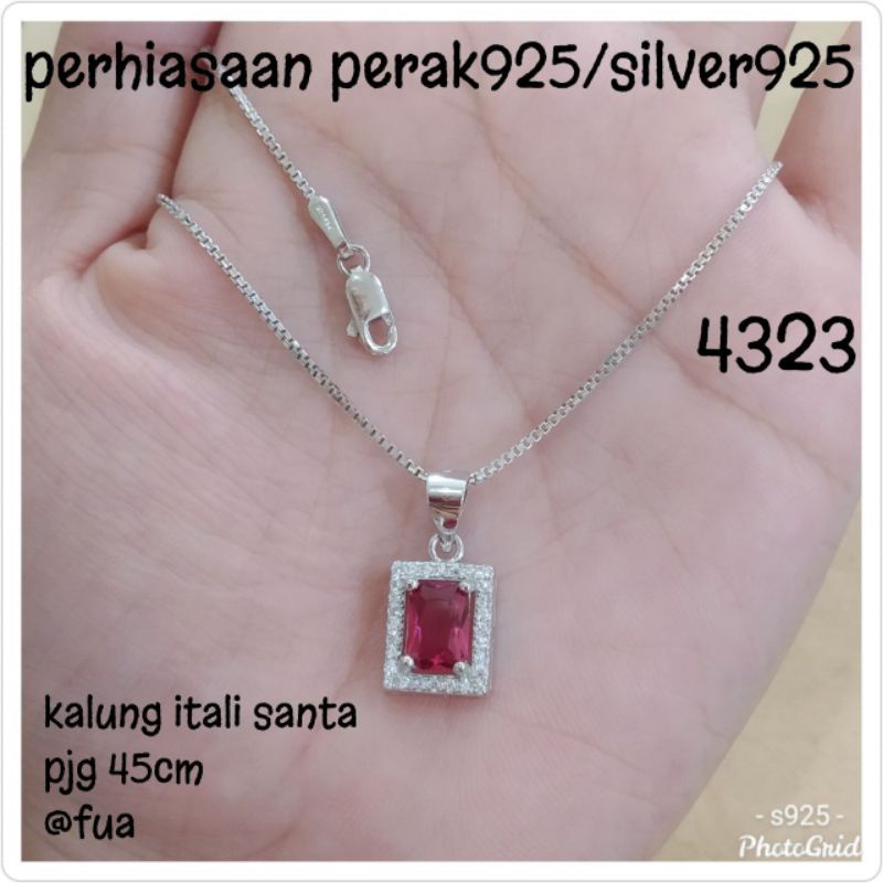 KALUNG+LIONTIN BATU MERAH 4323 PERAK 925