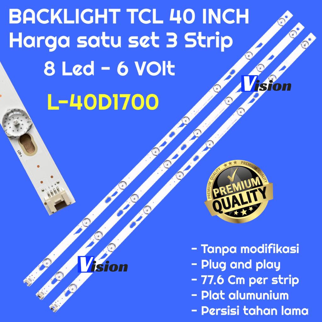 BACKLIGHT TV LED TCL L40D1700 L-40D1700 L 40D1700 LAMPU BL 40 INC 8K 6V