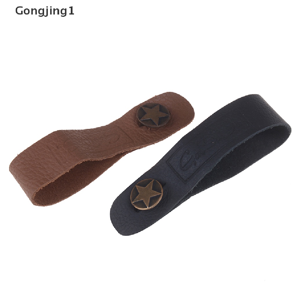 Gongjing1 1pc strap holder Gitar Akustik / Elektrik / bass Bahan Kulit Warna Hitam