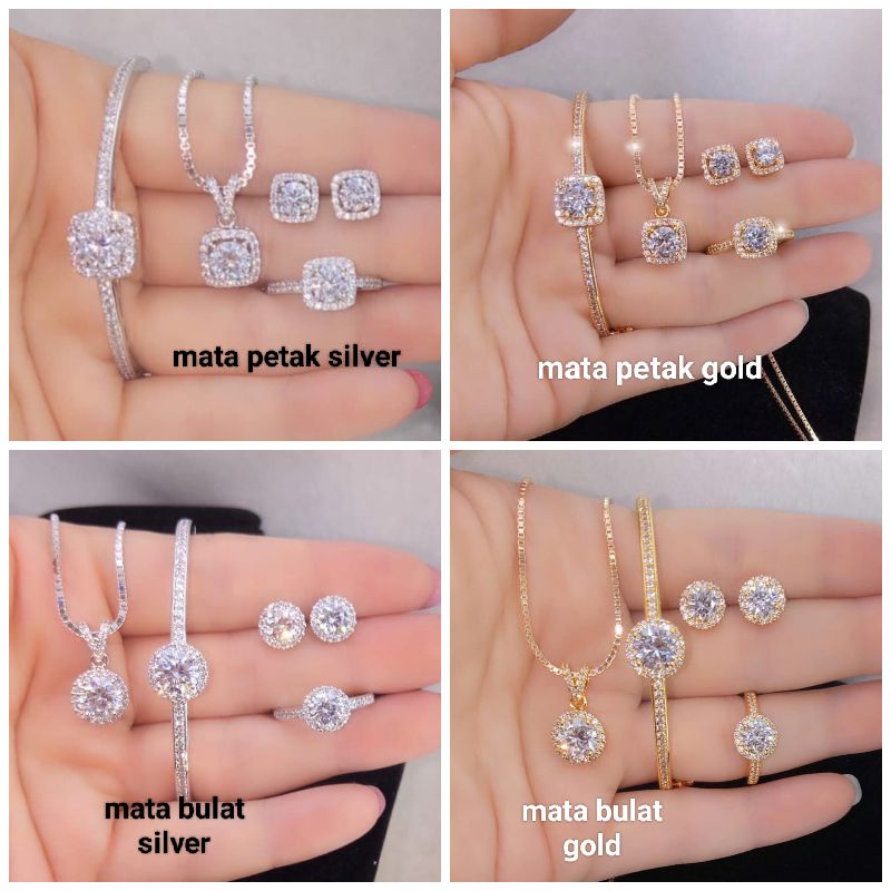 Set mata petak dan mata bulat semi diamond