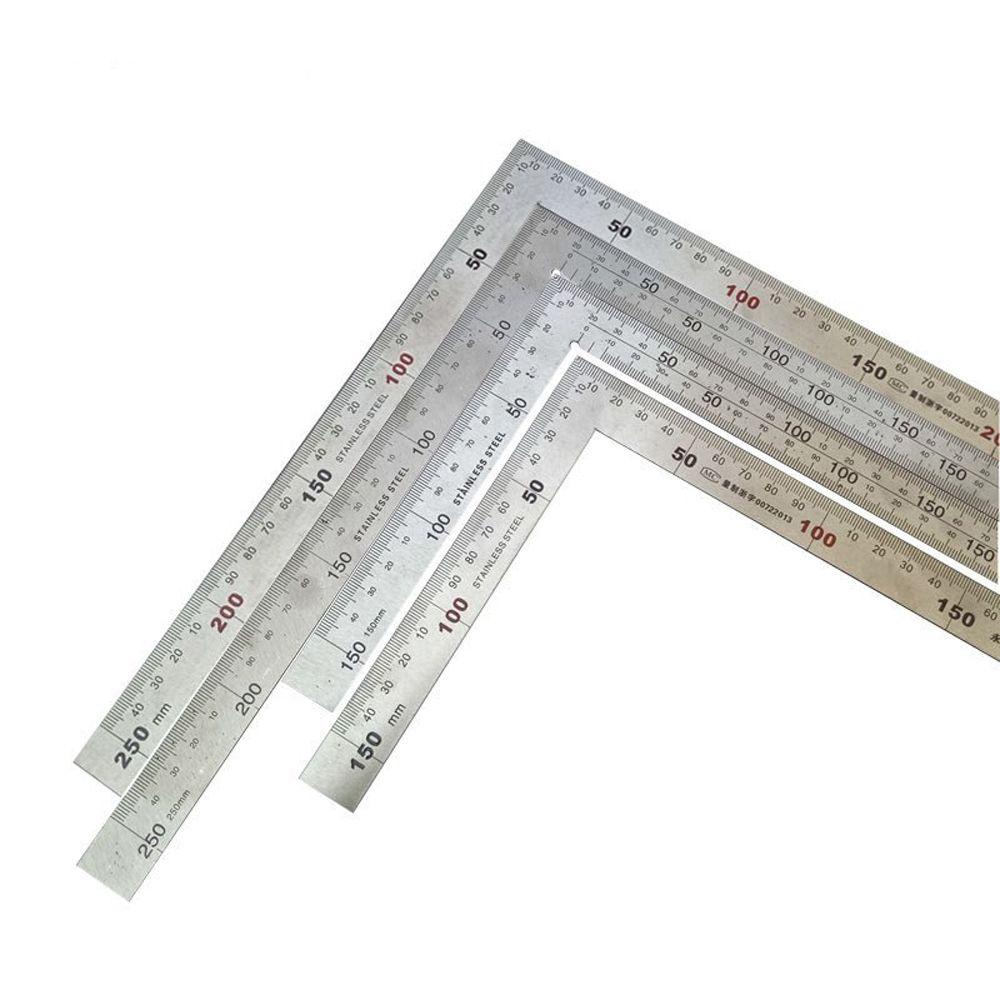 [Elegan] L Shape Ruler Pendidikan Kantor Dua Sisi Stainless Steel Alat Ukur Perlengkapan Sekolah90Penggaris Sudut