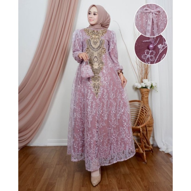 Gamis Najwa Bordir Free Masker Original Butik