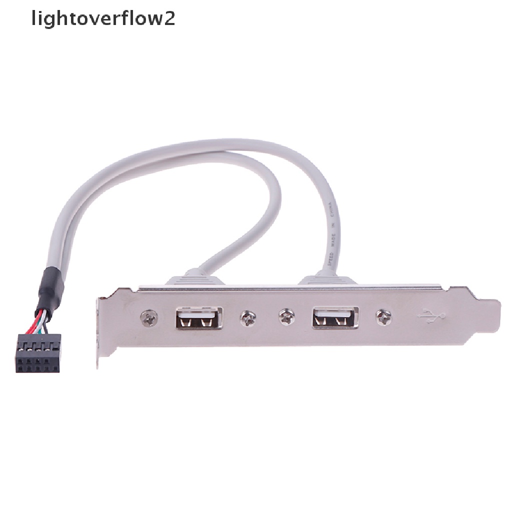 (lightoverflow2) 1pc Bracket Adapter Expansion Panel Belakang 2 Port USB 2.0 Untuk Motherboard Komputer