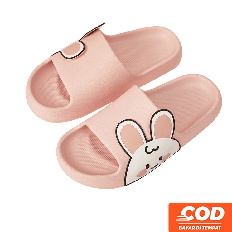Sandal Wanita Slop Karet Import Dewasa Jelly Korea Santai Rumah Kelinci Rabbit Style Wanita Fashion Murah Grosir COD TOKO92