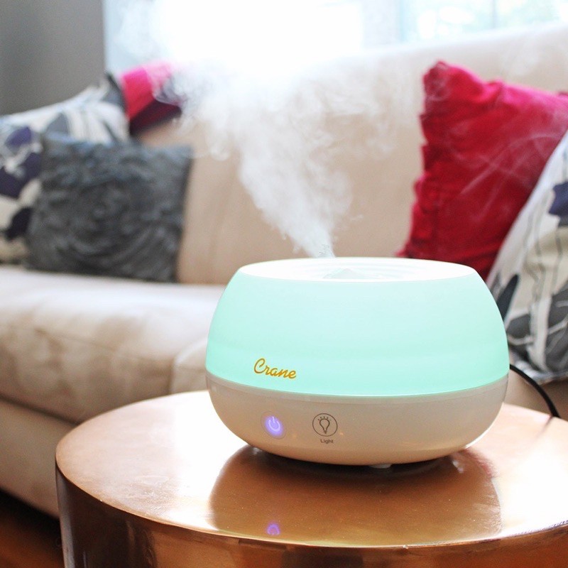 Crane WHITE PERSONAL HUMIDIFIER &amp; AROMA DIFFUSER (2-IN-1)