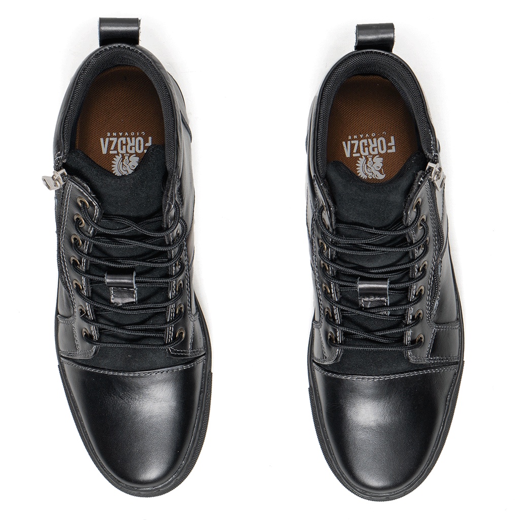 Sepatu Pria Casual Sneakers Kulit Asli Mahanta High Top Leather Q74