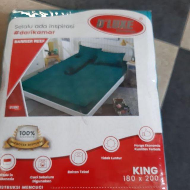 Sprei Kintakun Dluxe 180x200x20 Embossed Polos Motif Barrief Reef/deep Blue/khaki/pink Magenta