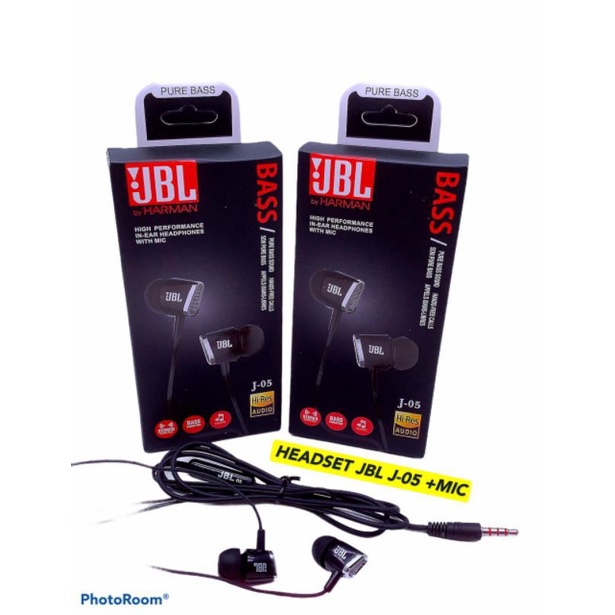 HEADSET JBL JB 05 PURE BASS PREMIUM IMPORT HF JBL JB05 STEREO EARPHONE