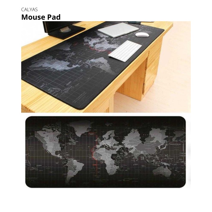 Mouse Pad / Mousepad / Alas Tatakan Mouse Desk Mat Komputer XL Besar Motif Peta Dunia