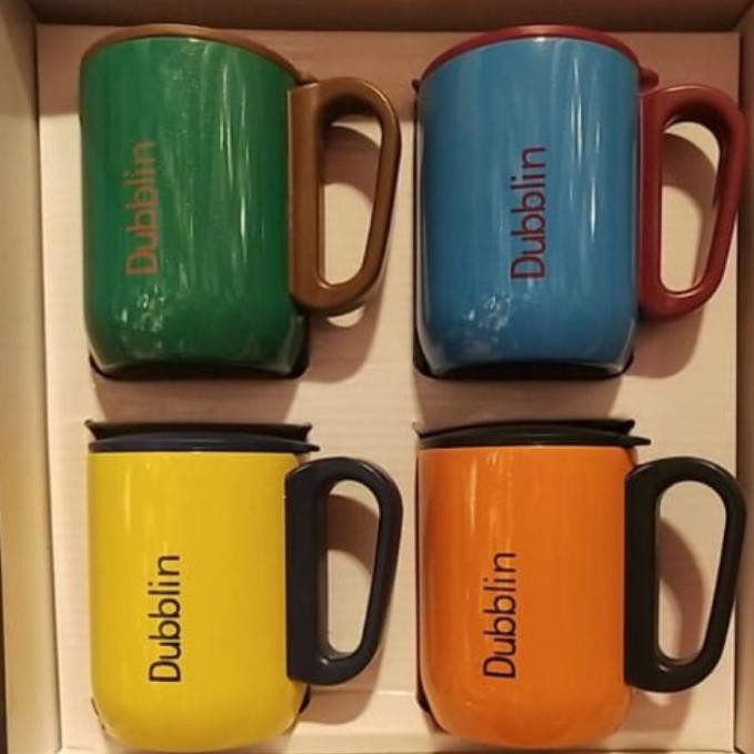 Gelas Mug Dubblin Polo 4pcs 220ml || Mug Stainless Set Dubblin 4pcs