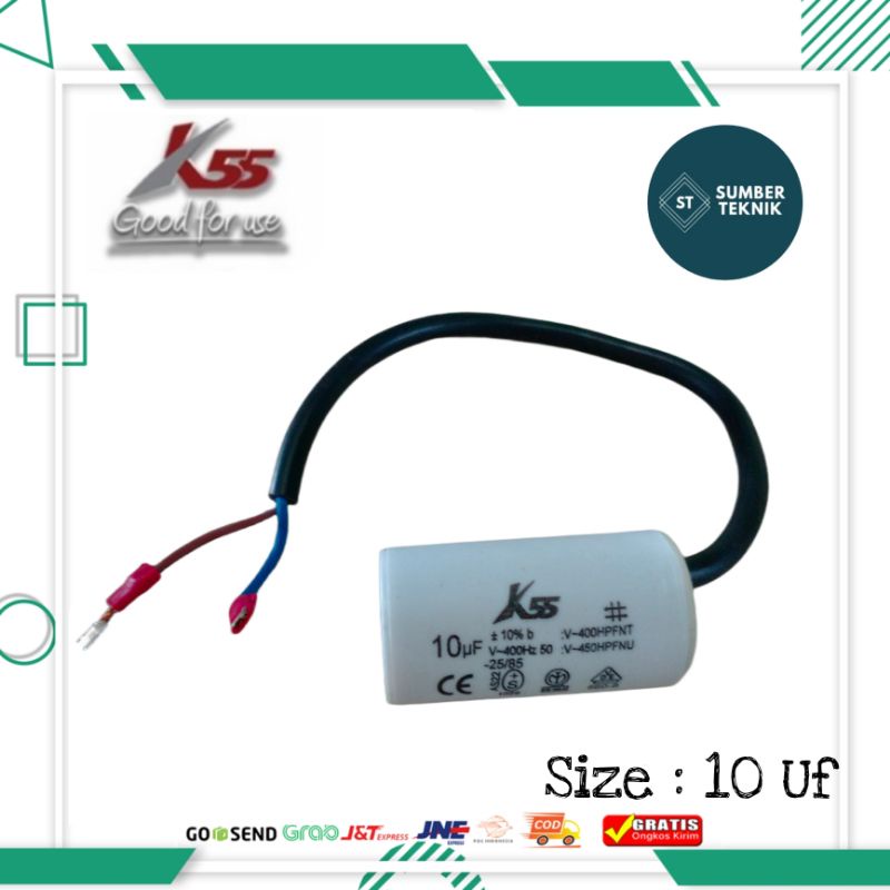 10 Uf / 450 V K55 Capasitor / Kapasitor Bulat / Capasitor Pompa Air