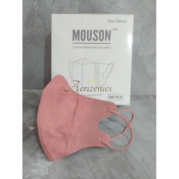Mouson Masker Duckbill - Isi 50 pcs - Warna Pink Pastel - DBSP