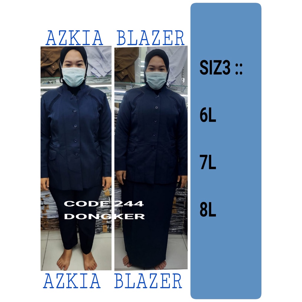 Blazer JUMBO dongker 244 setelan Rok Dan Celana ukuran 6L-7L-8L-seragam Guru dan PNS-Pakaian Pemda terbaru-blazer jumbo