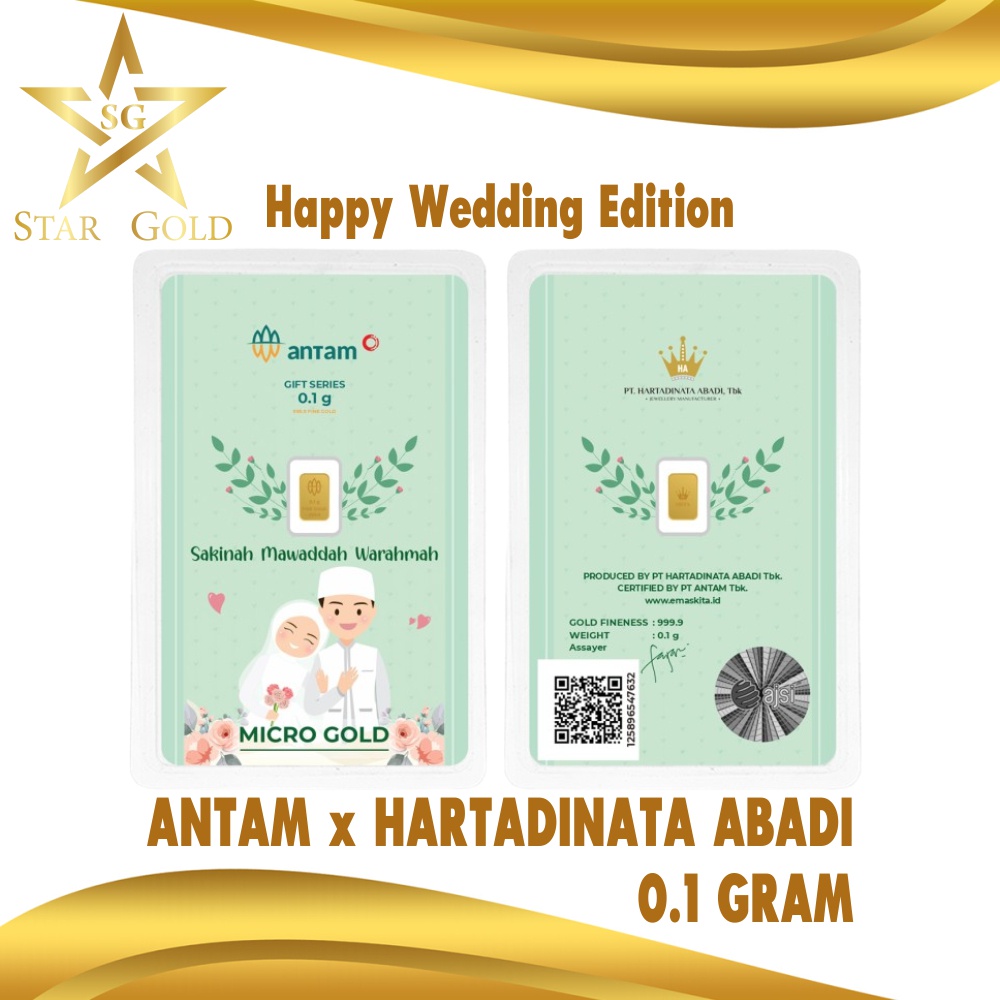Star Gold Logam Mulia Micro Gold Antam Hartadinata 0.1 Gram Wedding Samawa Series