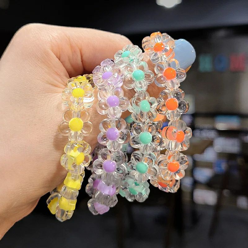 (50 pcs)Manik Manik Bulat Kristal Transparan Manik Akrilik Spacer Warna Warni Bening