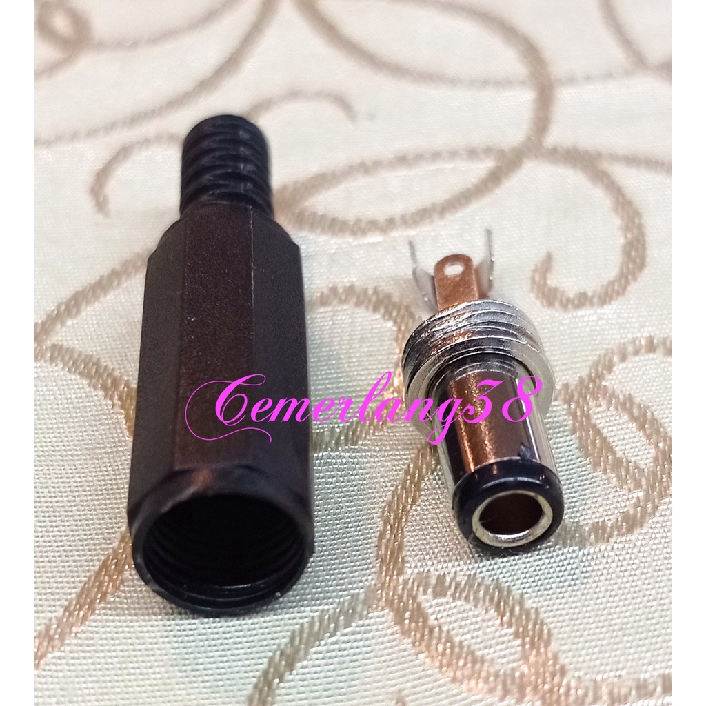 Jack DC buntut 6.0mm x 4.5mm Pria DC Power Socket Jack Solder Connect