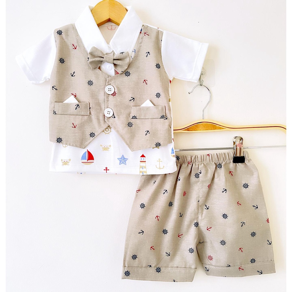 MILK &amp; JAM / GRIZZ / CRABBY / PINGUIN / SAILOR / ANIMAL BIKE VEST TUXEDO BAJU KEMEJA CELANA ANAK LAKI COWO BABEEBABYSHOP