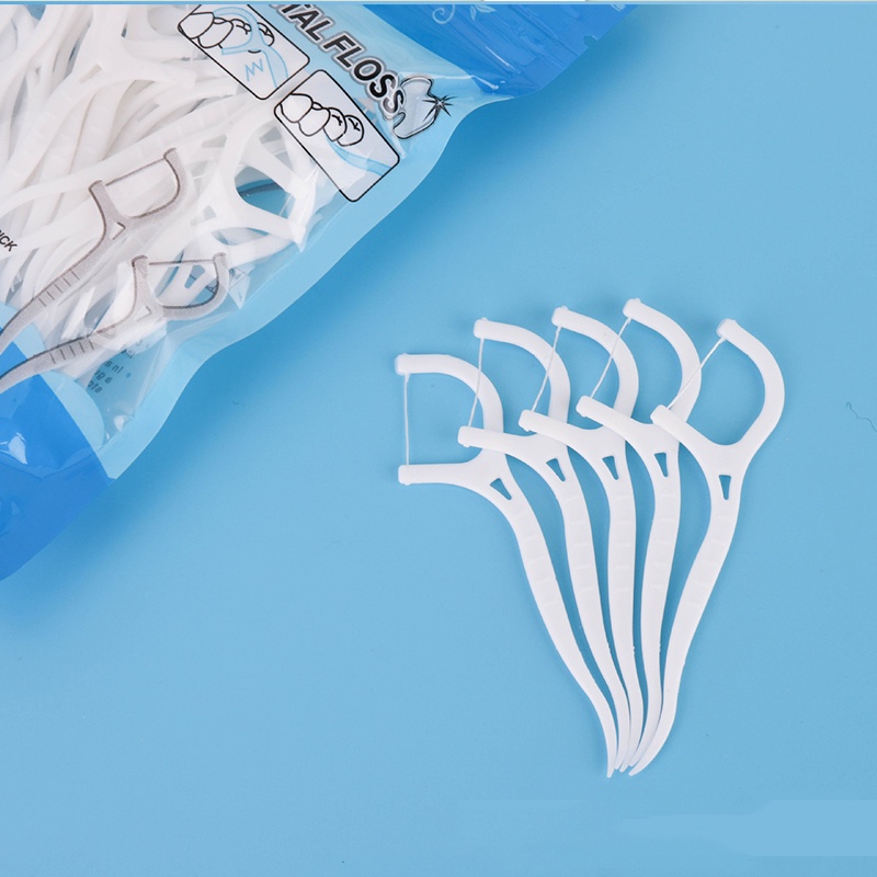 COD 100pc/Set Dental Floss Benang Tusuk Gigi isi  Higienis biru - PD