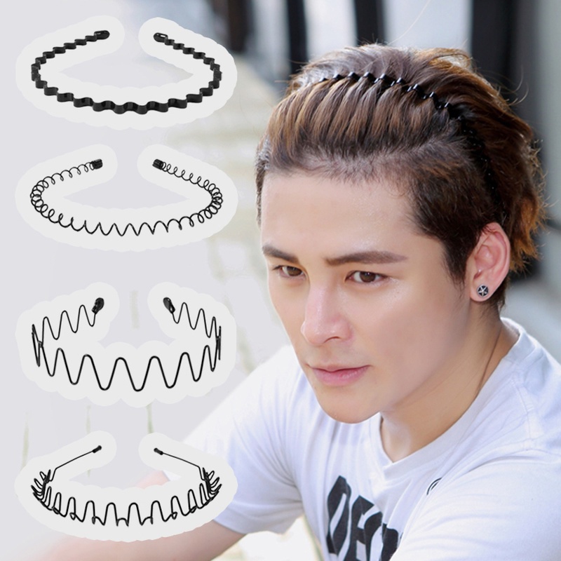 1 Pc Bando Model Gelombang Spiral Bahan Logam Untuk Pria