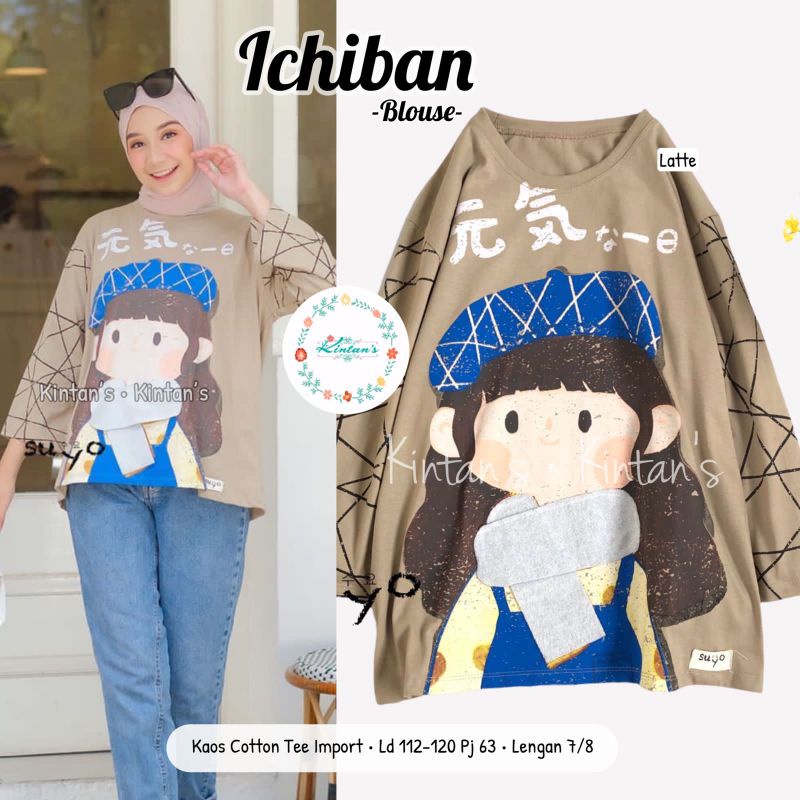 ICHIBAN BLOUSE BY KINTANS (BLOUSE WANITA) Blouse muslimah katun rekomended