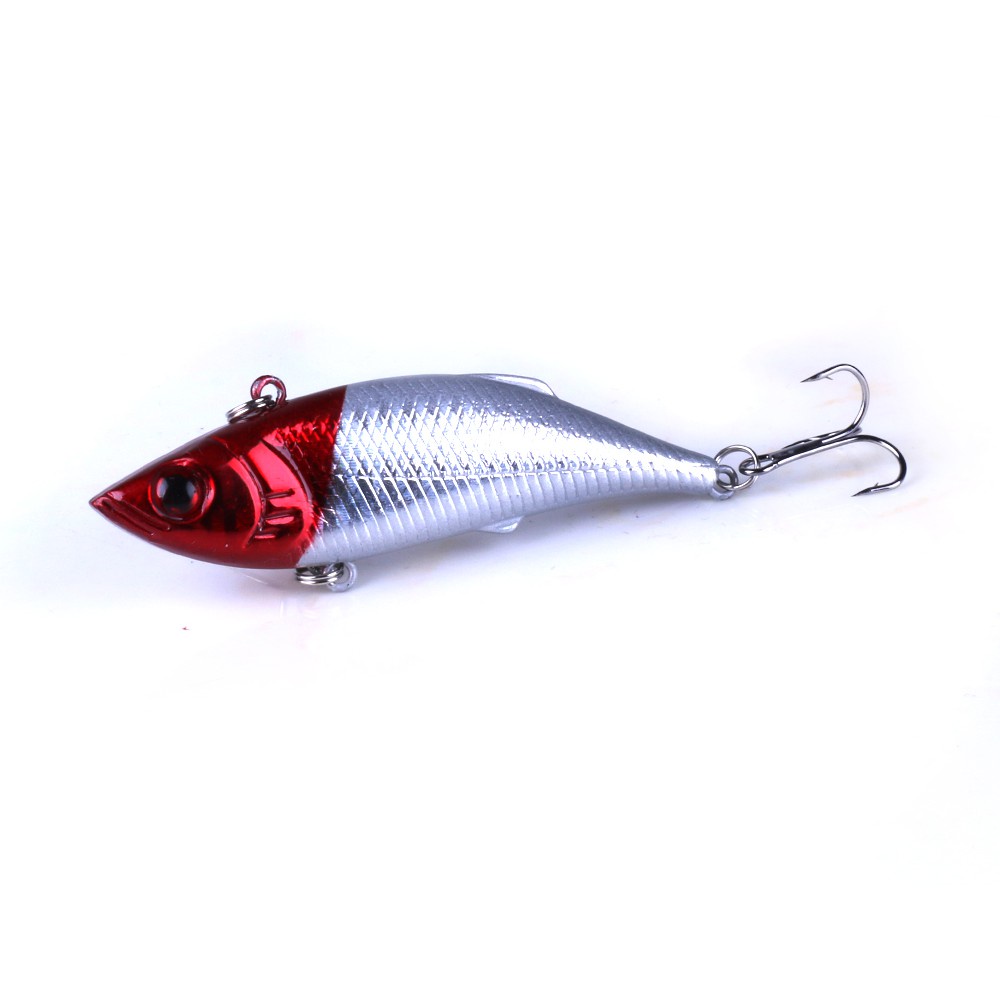 Hengjia 5pcs Umpan Pancing Ikan Minnow Popper Vib Kepala Merah Bahan Plastik