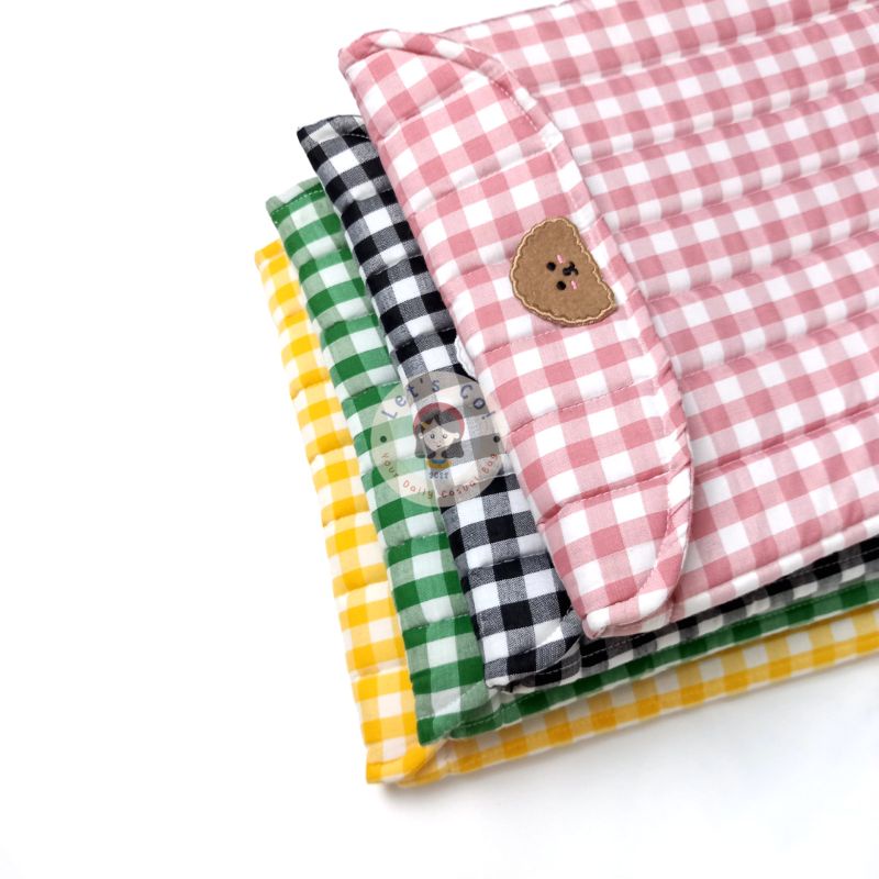 FREE Sticker Puffy Laptop Sleeve 13&quot;-14&quot; Gingham Pattern Naara by Let's Co!