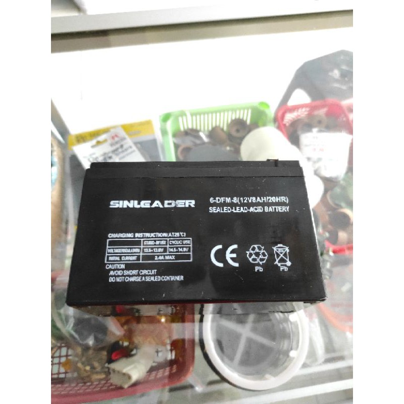 Battery Aki CBA TIEYING Sinleader kering Tangki sprayer elektrik UPS 12volt 8 ah