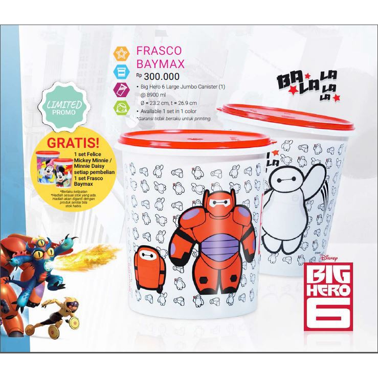 Moorlife Frasco Baymax / Gratis 1 set Mickey Minnie Felice / Toples / Promo