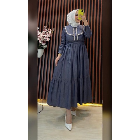MIDI DRESS BELIFI (SPECIAL DENIM LACE)