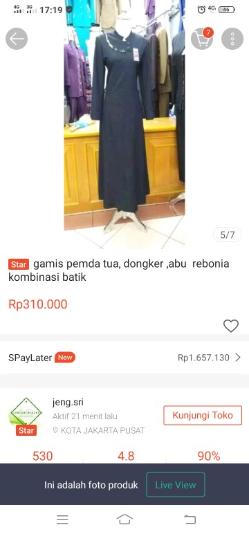 Gamis Pemda Tua Lis Batik, Gamis Rebonia
