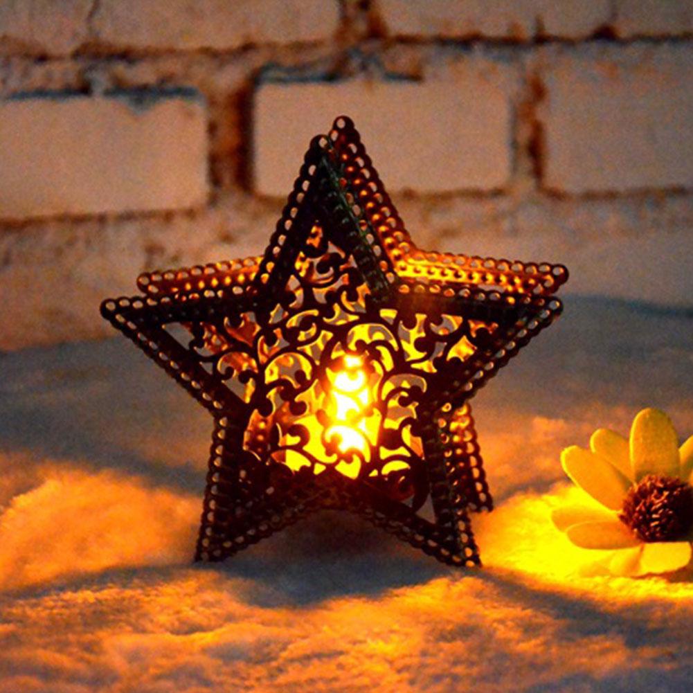 Wedding Shop Candlestick Dinner Candles Home Decor Light Iron Art Five Pointed Star Christmas Bar